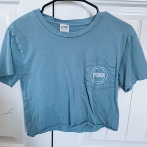 baby blue crop top vs pink